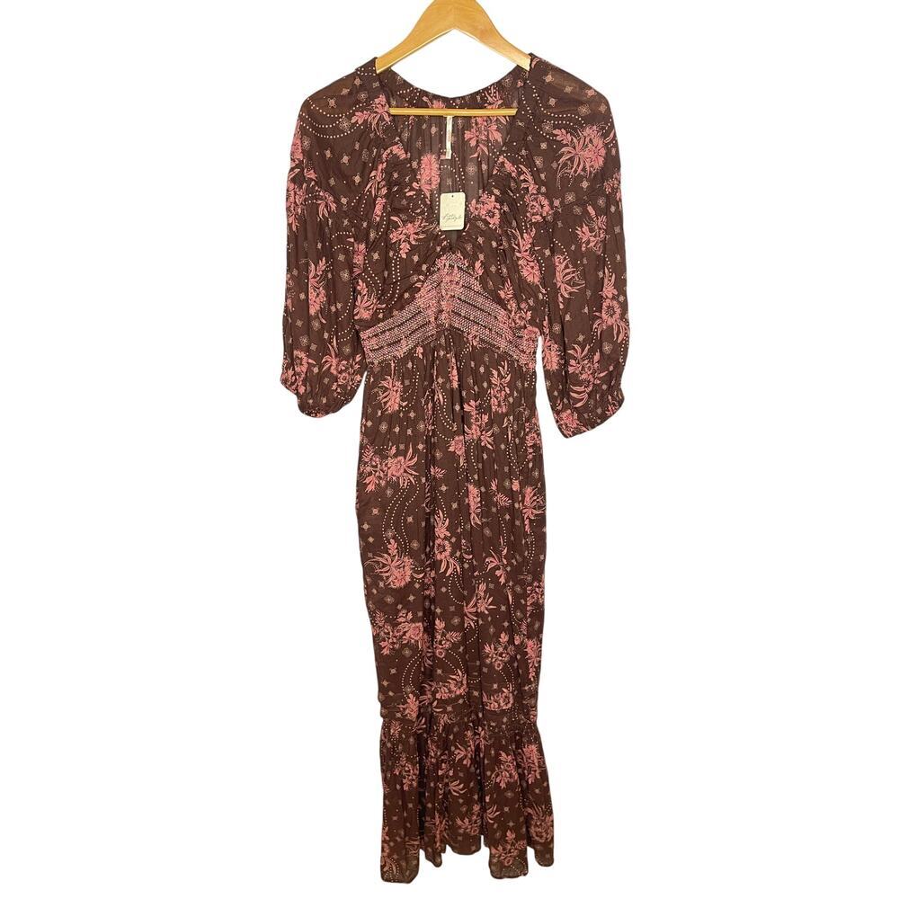 Free People NWT womens Golden Hour Maxi Dress size Small Boho Cottagecore - Picture 12 of 13